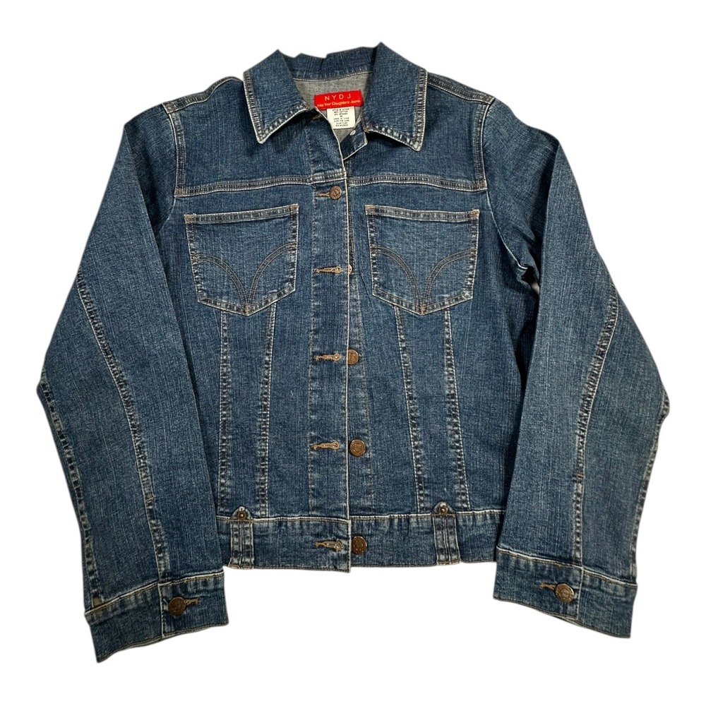 NYDJ Not Your Daughters Jeans‎ Classic Blue Denim Trucker Jacket Size M